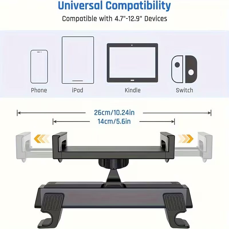 360° Rotating and Extendable Backseat Tablet Holder