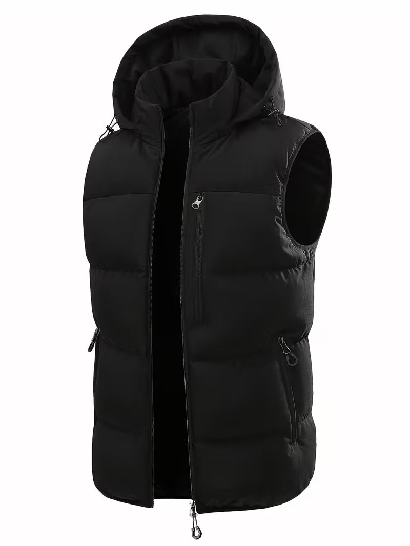 Men'S Winter Outdoor Sleeveless Hooded Jacket