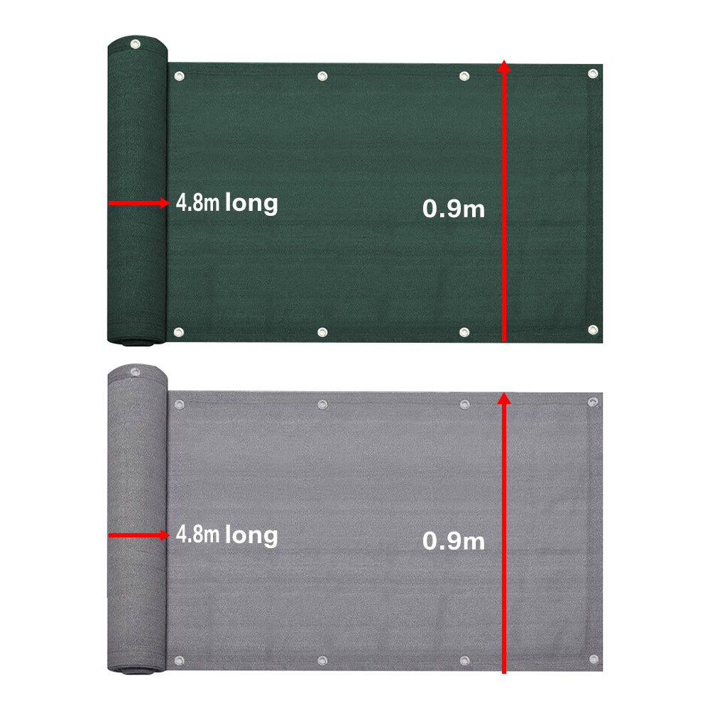 4.8m Garden Balcony Fence Cover Cloth Privacy Screen Fabric Shade Tarp Netting Mesh Cloth