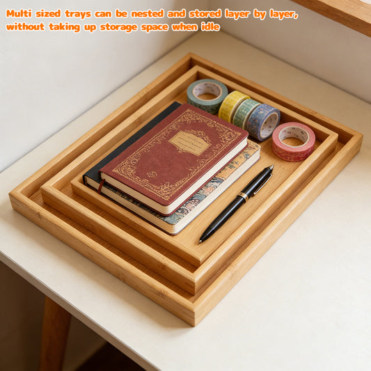 3PCS Wooden Trays Set
