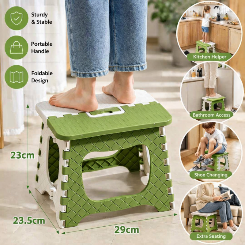 Heavy Duty Folding Step Stool with Carry Handle