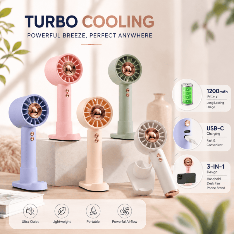 Turbo Fan with Phone Holder Base