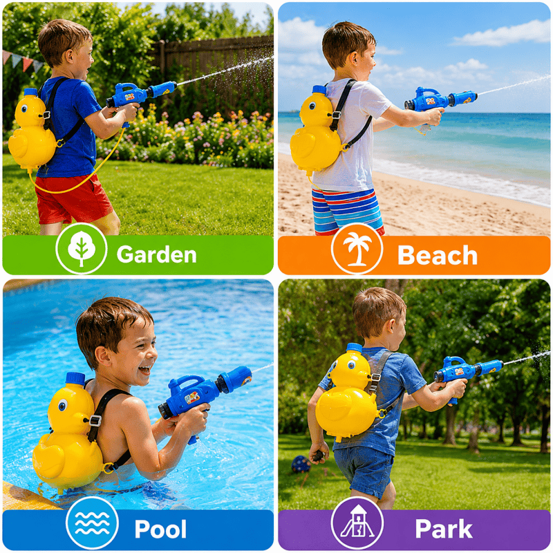 Kids Duck Backpack Water Gun