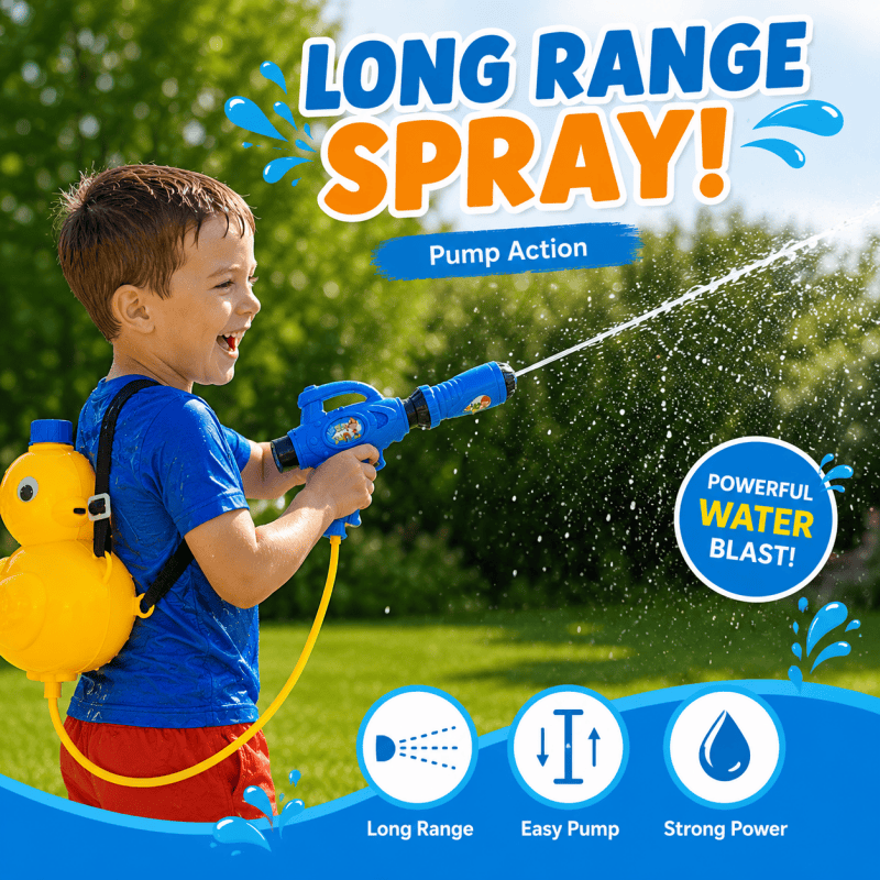 Kids Duck Backpack Water Gun