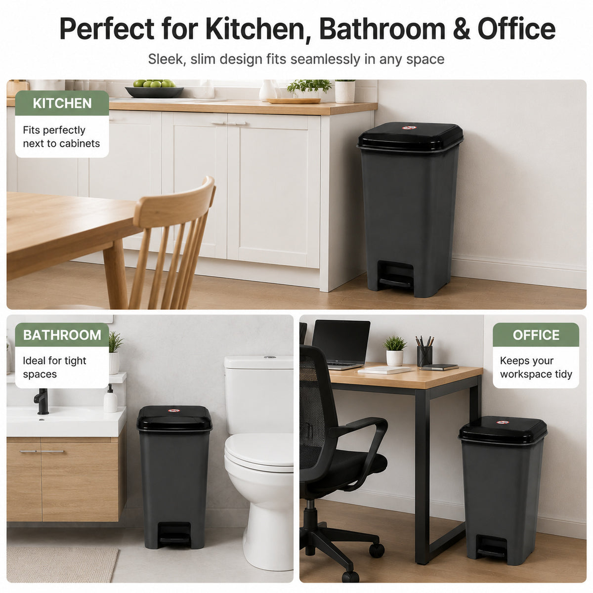50L Slim Pedal Bin