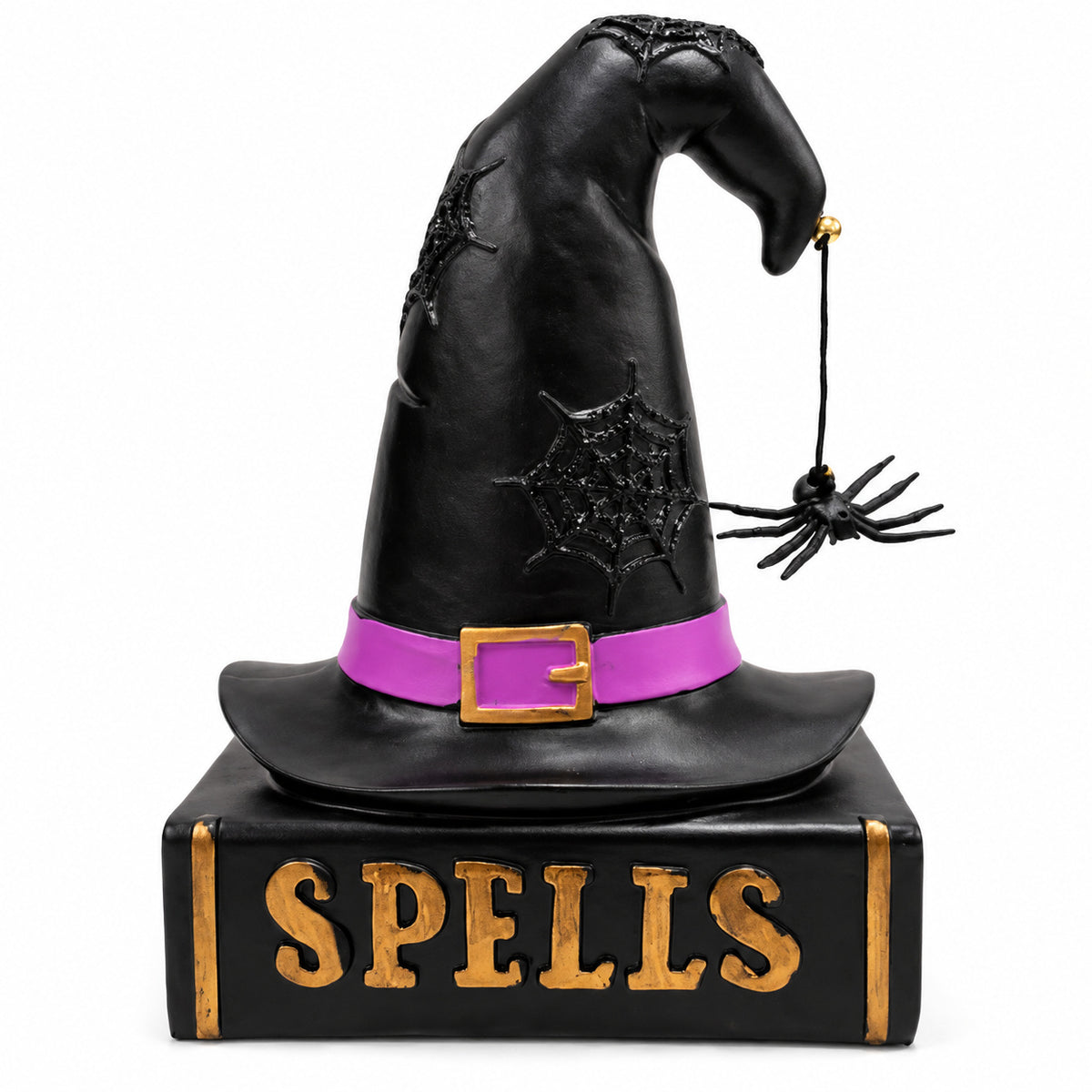 Halloween Witch Hat Spell Book Resin Figurine