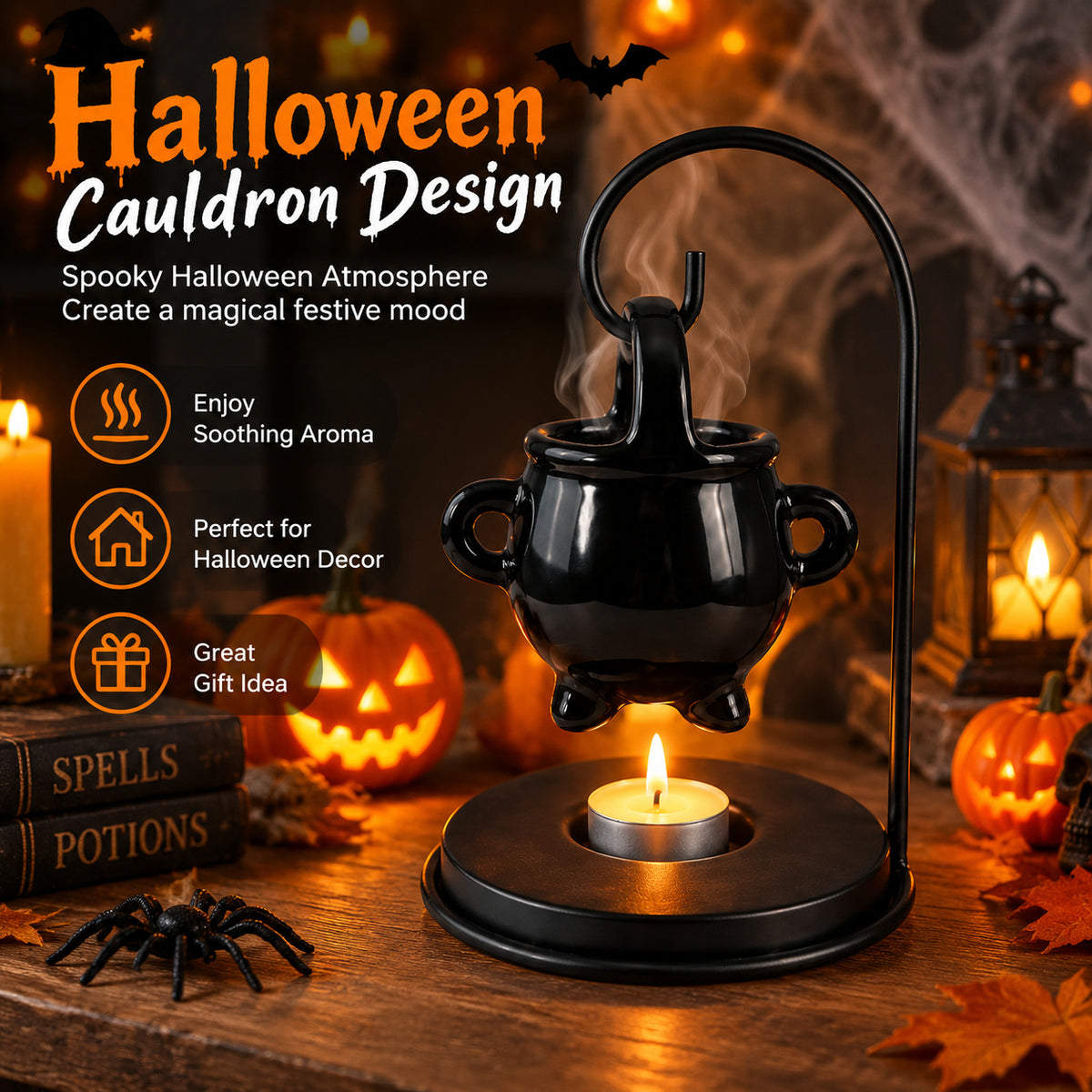 Halloween Cauldron Oil Burner