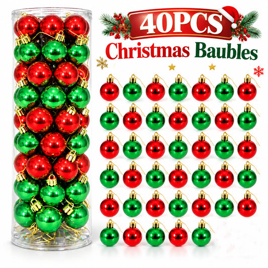 40x Mini Christmas Baubles