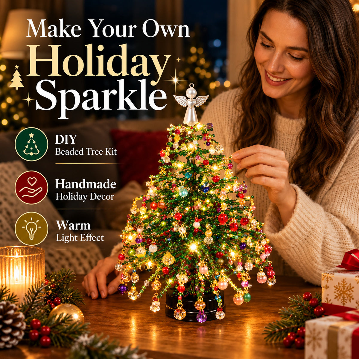 DIY Beaded Christmas Tree Craft Kit