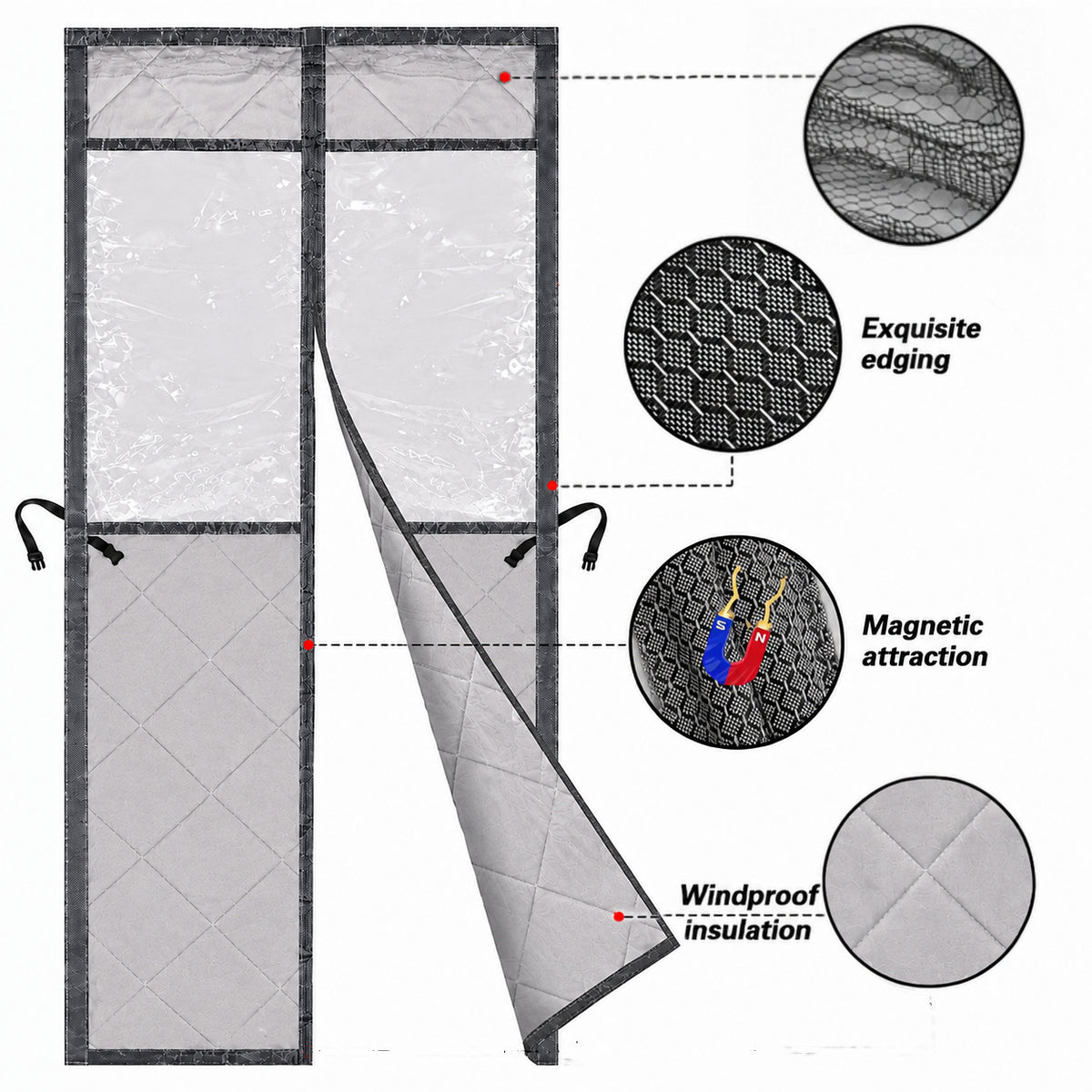 Magnetic Thermal Insulated Door Curtain