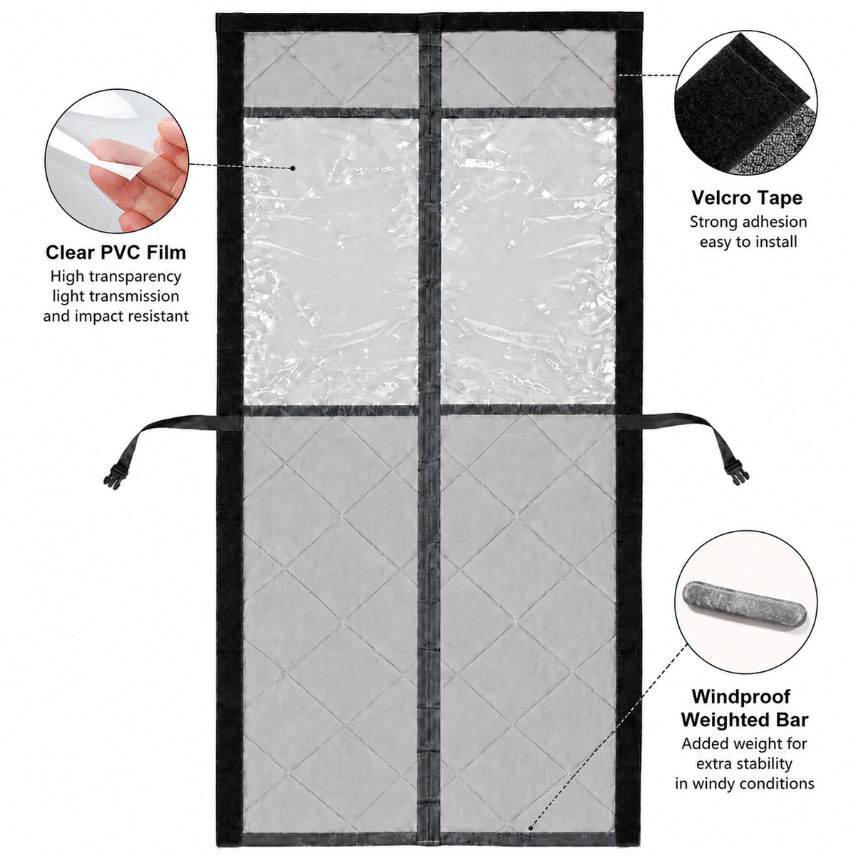 Magnetic Thermal Insulated Door Curtain