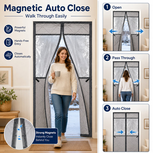 Magnetic Thermal Insulated Door Curtain