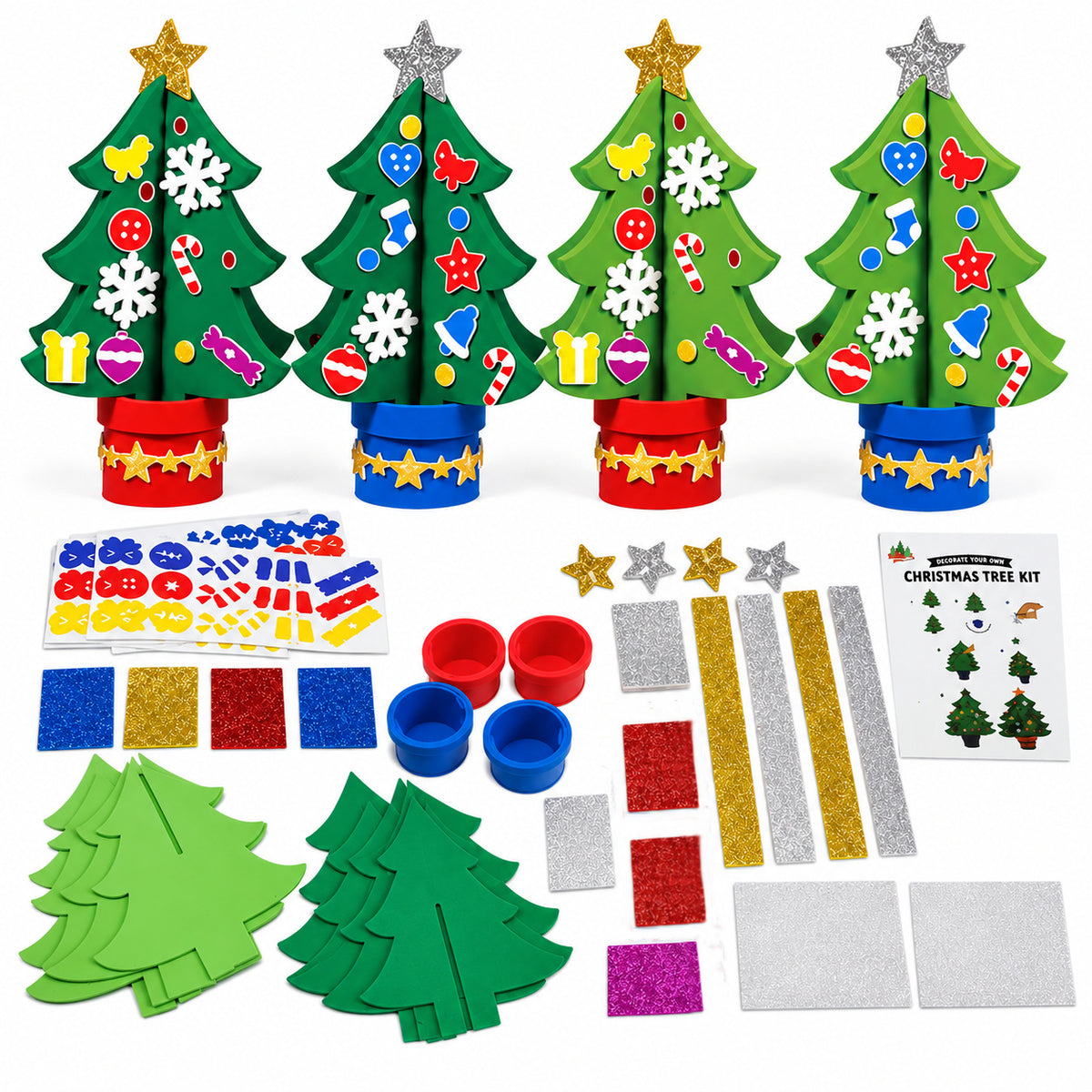 4x Decorate Your Own Christmas Tree Kit