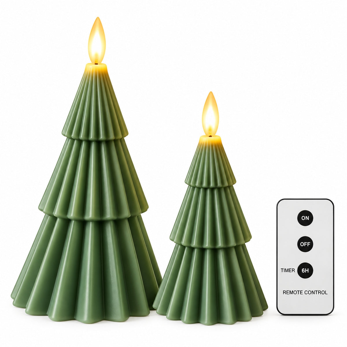 2x LED Christmas Tree Candles with Remote
