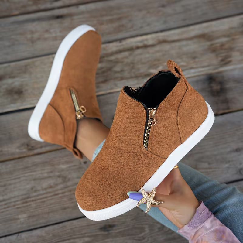 Women's High-Top Side-Zip Sports Ankle Boots