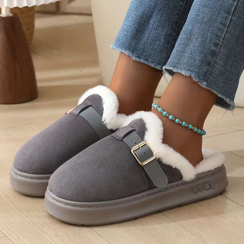 Fashionable Thick Winter Plush Women'S Slippers