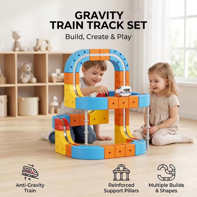 80-Piece Electric Train Set for Kids