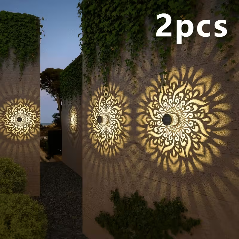 2-Pack Outdoor Solar Wall Lights