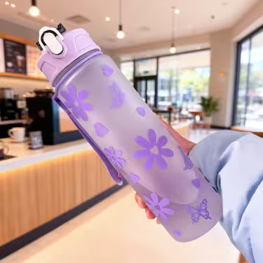 750ML Matte Water Bottle with Cute Pattern