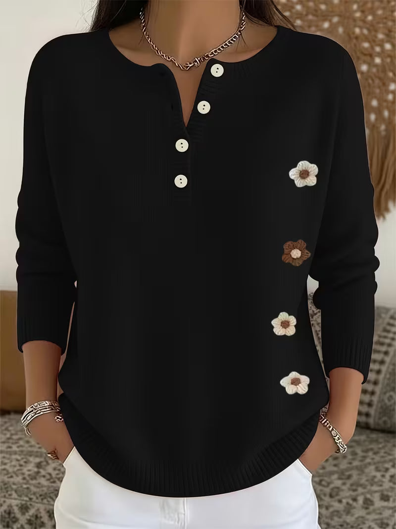 Women'S Fashion Semi-Open Neck Sweater