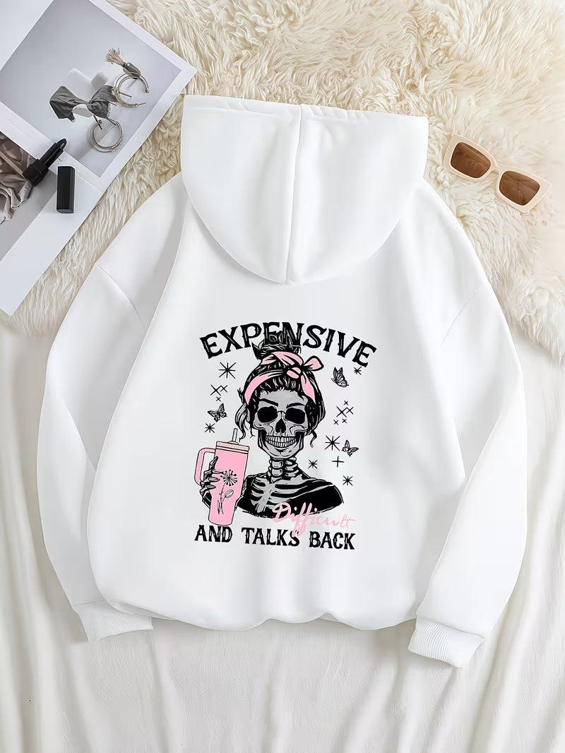 Plus Size Skull Hoodie for Ladies