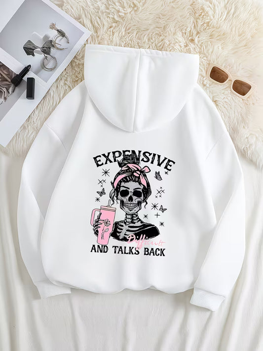 Plus Size Skull Hoodie for Ladies