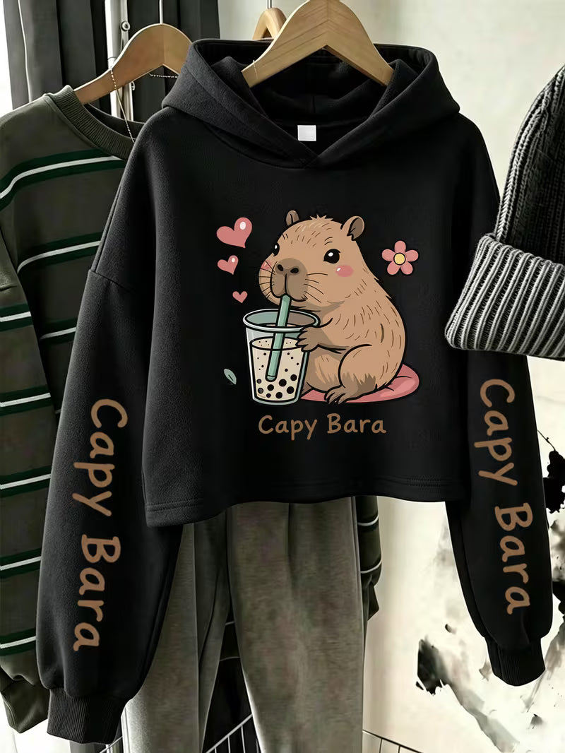 Girls Short Hooded Sweatshirt
