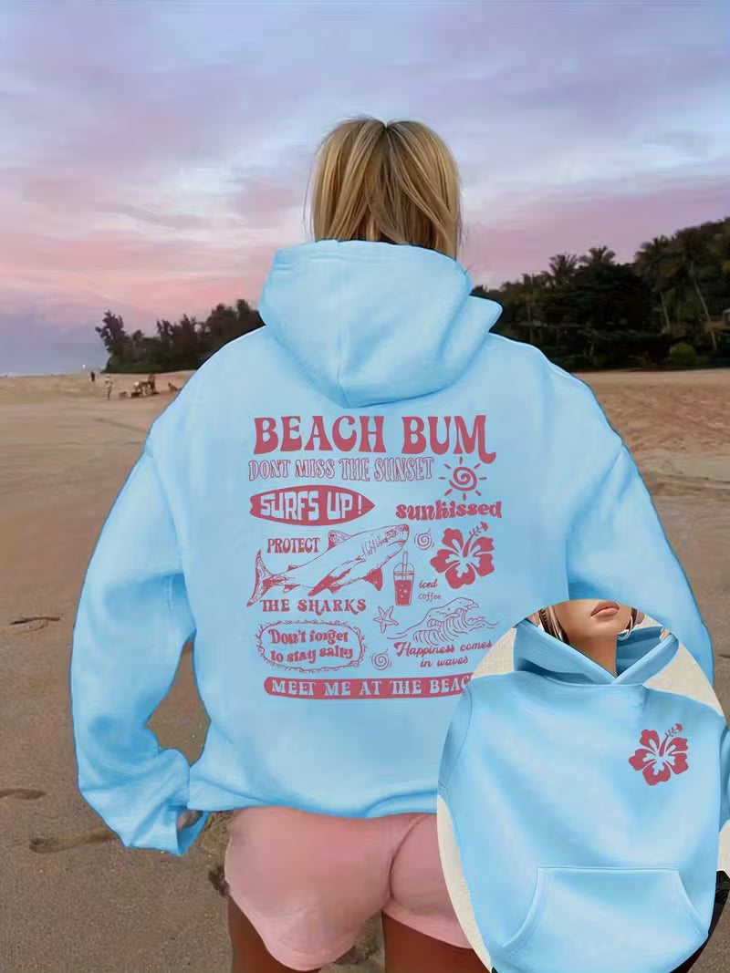Double-Sided Pattern Hooded Women'S Sweatshirt