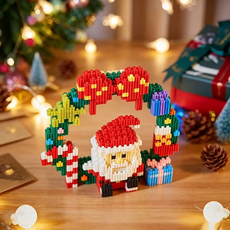 Christmas-Themed Block Wreath Ornament