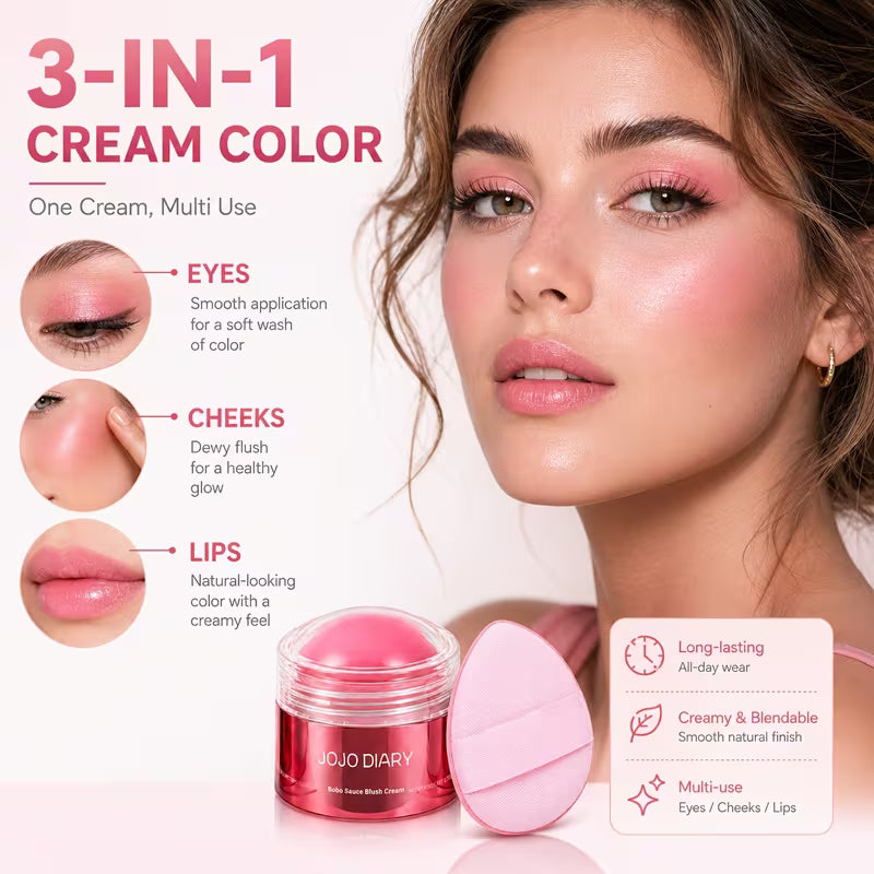 4pcs Triple-Purpose Blush Cream