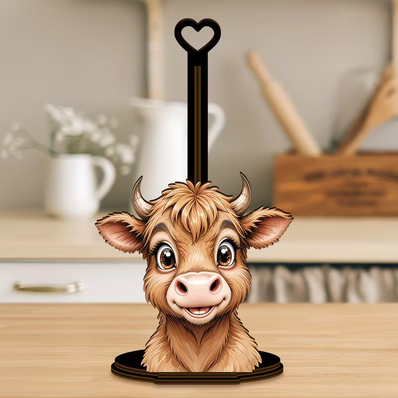 Highland Cow Kitchen Towel Holder