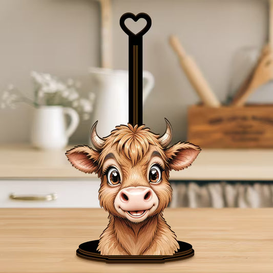 Highland Cow Kitchen Towel Holder