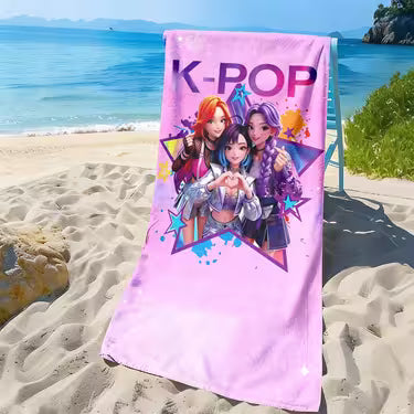 Microfiber K-POP Group Themed Beach Swim Towel