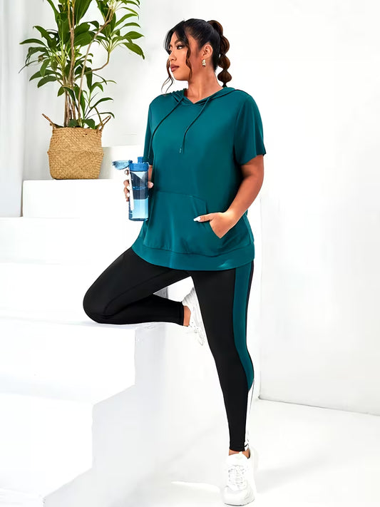 Plus Size 2pcs Women's Sportswear Set