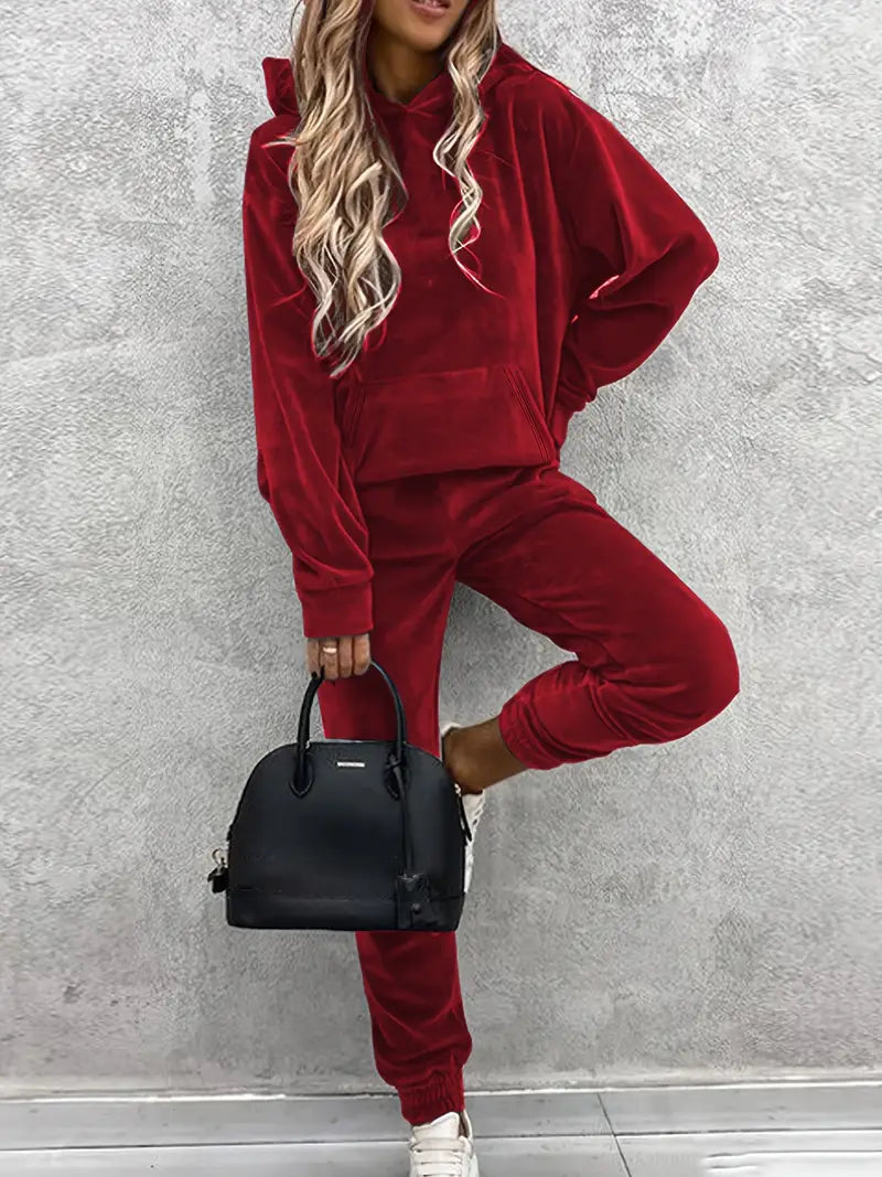 Solid Color Casual Two Piece Set