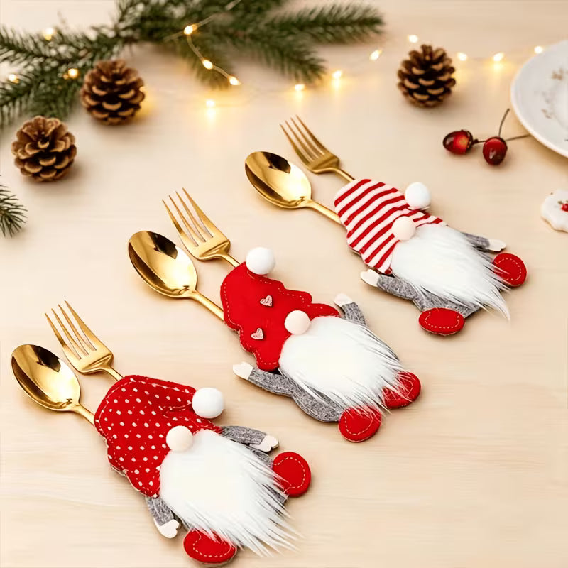 12pcs Set Christmas Gnome Cutlery Set