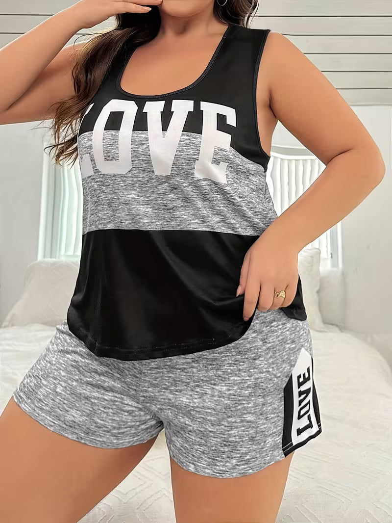 Plus Size Women'S Fashion Casual Loungewear Pajama Set