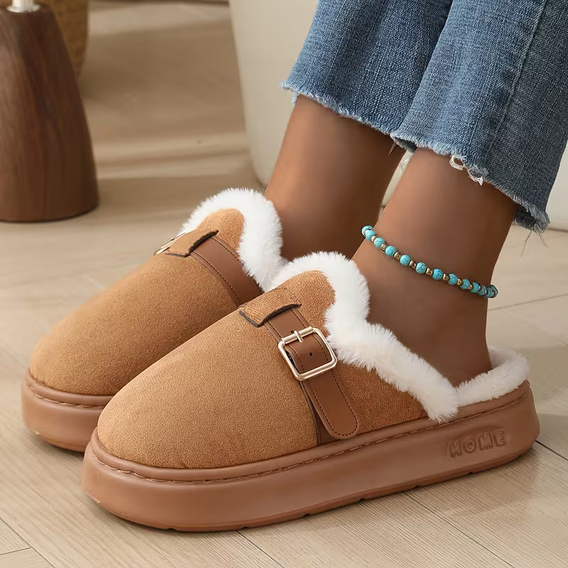 Fashionable Thick Winter Plush Women'S Slippers