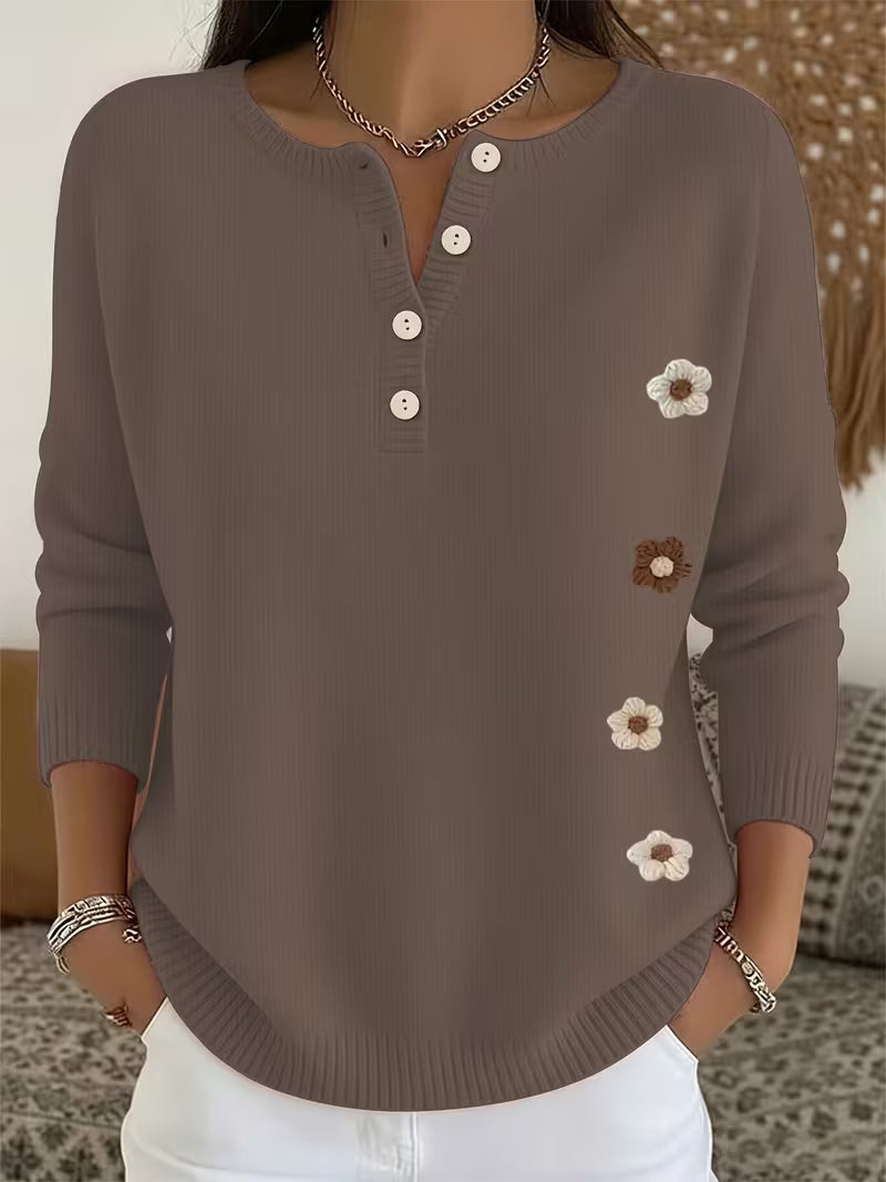 Women'S Fashion Semi-Open Neck Sweater