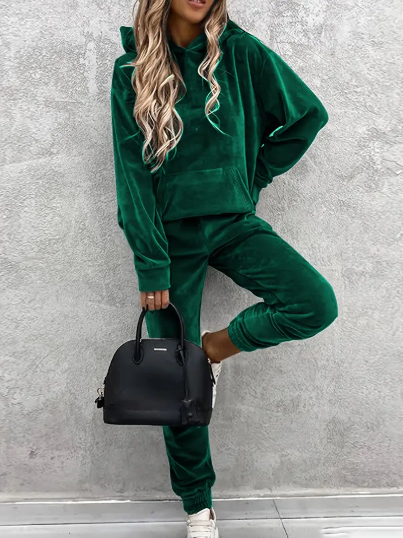 Solid Color Casual Two Piece Set