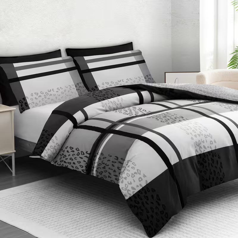 3pcs Luxury Printed Duvet Cover Set with Matching Pillowcases