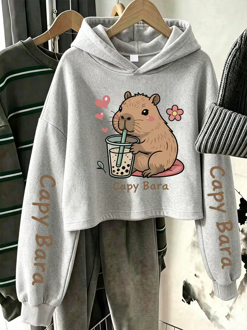 Girls Short Hooded Sweatshirt