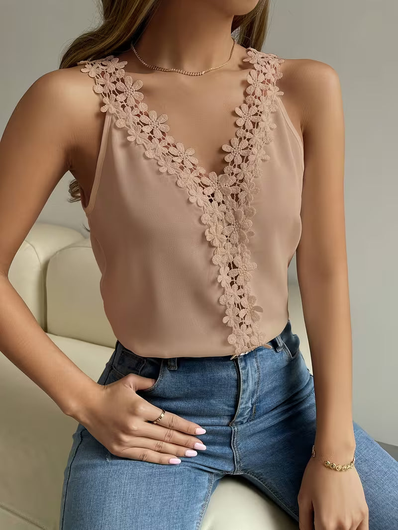 Elegant Lace Trim Vest