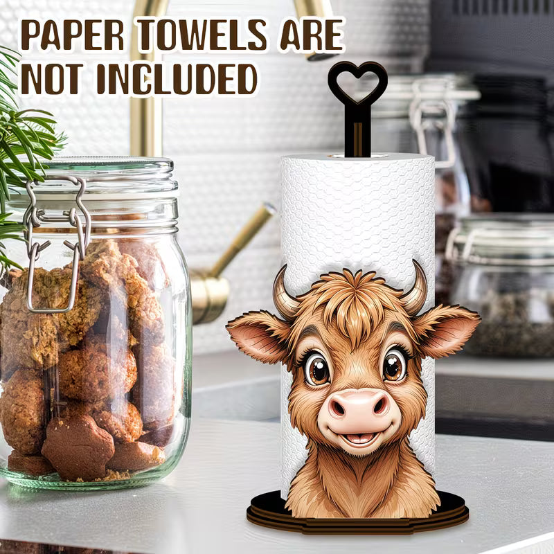 Highland Cow Kitchen Towel Holder