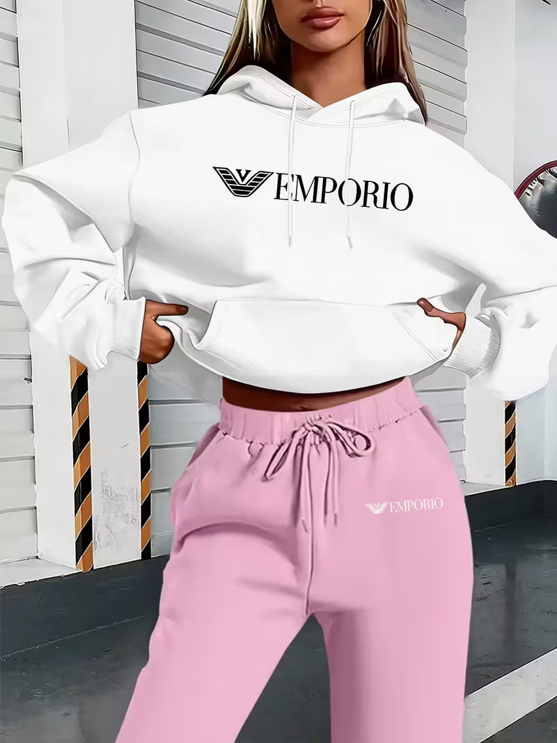 Women'S Plus Size Hooded Sweatshirt Set