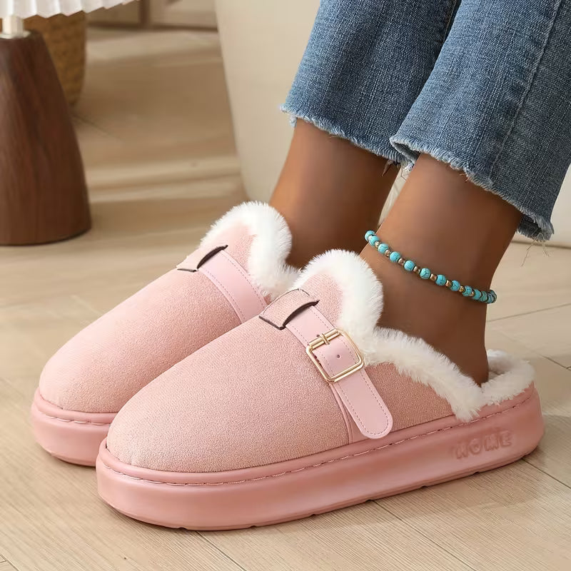 Fashionable Thick Winter Plush Women'S Slippers
