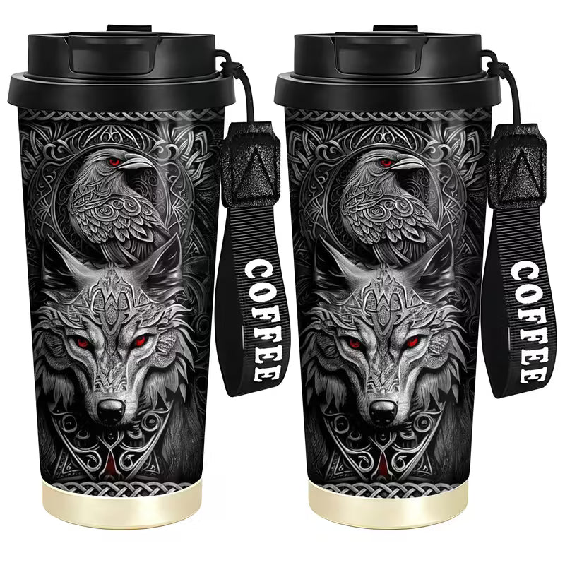 1pc 18oz Stainless Steel Coffee Mug with Lid