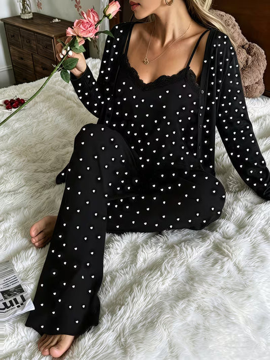 Summer Love Print Pajama Set