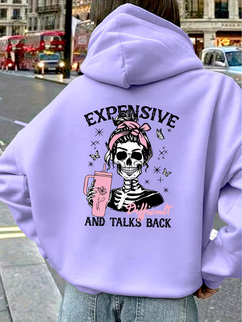 Skull Printed Hoodie for Women