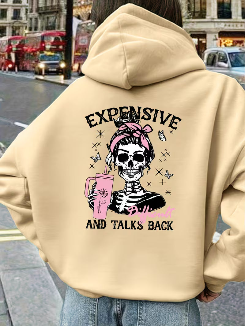 Skull Printed Hoodie for Women